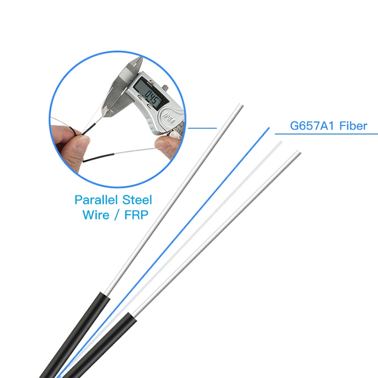 Fiber Optic 1 Core 1km 2km Plywood Drum FTTH Drop Cable Single Mode Indoor Fiber Optic Cable